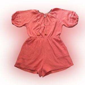 Knox Rose Womens Romper Large Keyhole Orange/Tie dye Size:XL